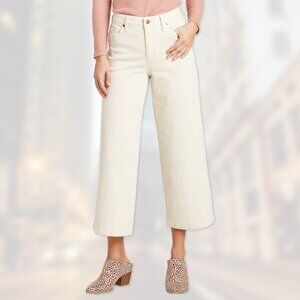 NWT Highest-Rise Wide-Leg Cream/Ivory Cropped Jeans - Women's Plus Sizes 16, 18